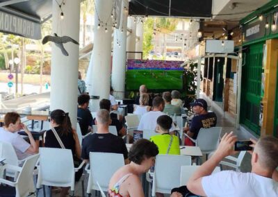 100 Inch Screen On Pub Terrace